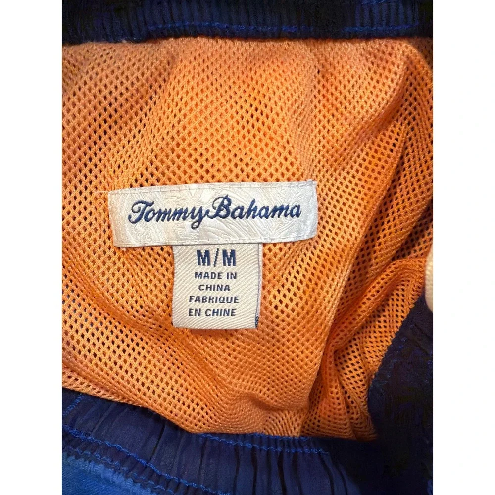 Tommy Bahama Blue Swim Trunks Shorts Mens Medium Elastic‎ Waist Lined